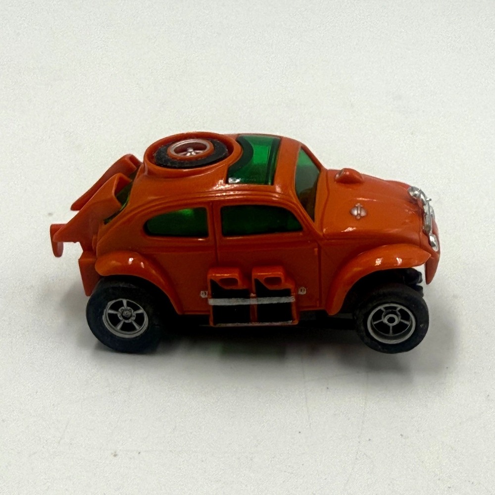 Vtg Aurora AFX Volkswagen Baja Bug Slot Car Orange HO Scale Made in Singapore